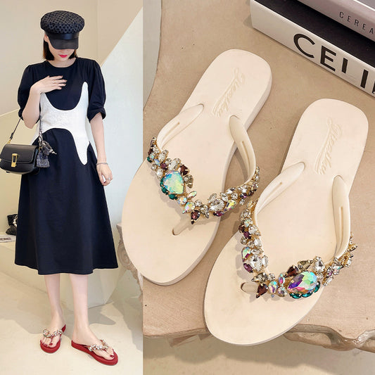 Tongs plates antidérapantes de style bohème pour femmes - Topdecheztop.fr