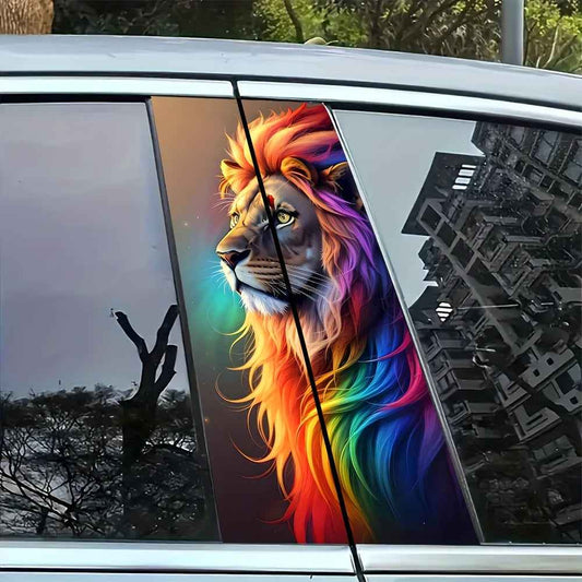 Color Lion 2pcs vinyl Sticker Car door post Sticker -B post Easy to attach easy to tear Sunscreen waterproof car Gift Car decoration decals make your car special
