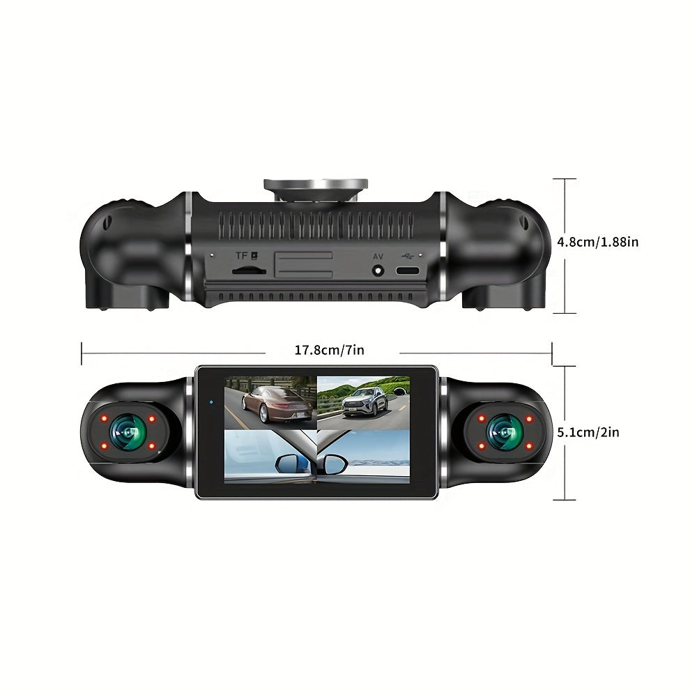 Caméra embarquée 4 canaux 64G pour voiture - Enregistreur vidéo DVR WiFi