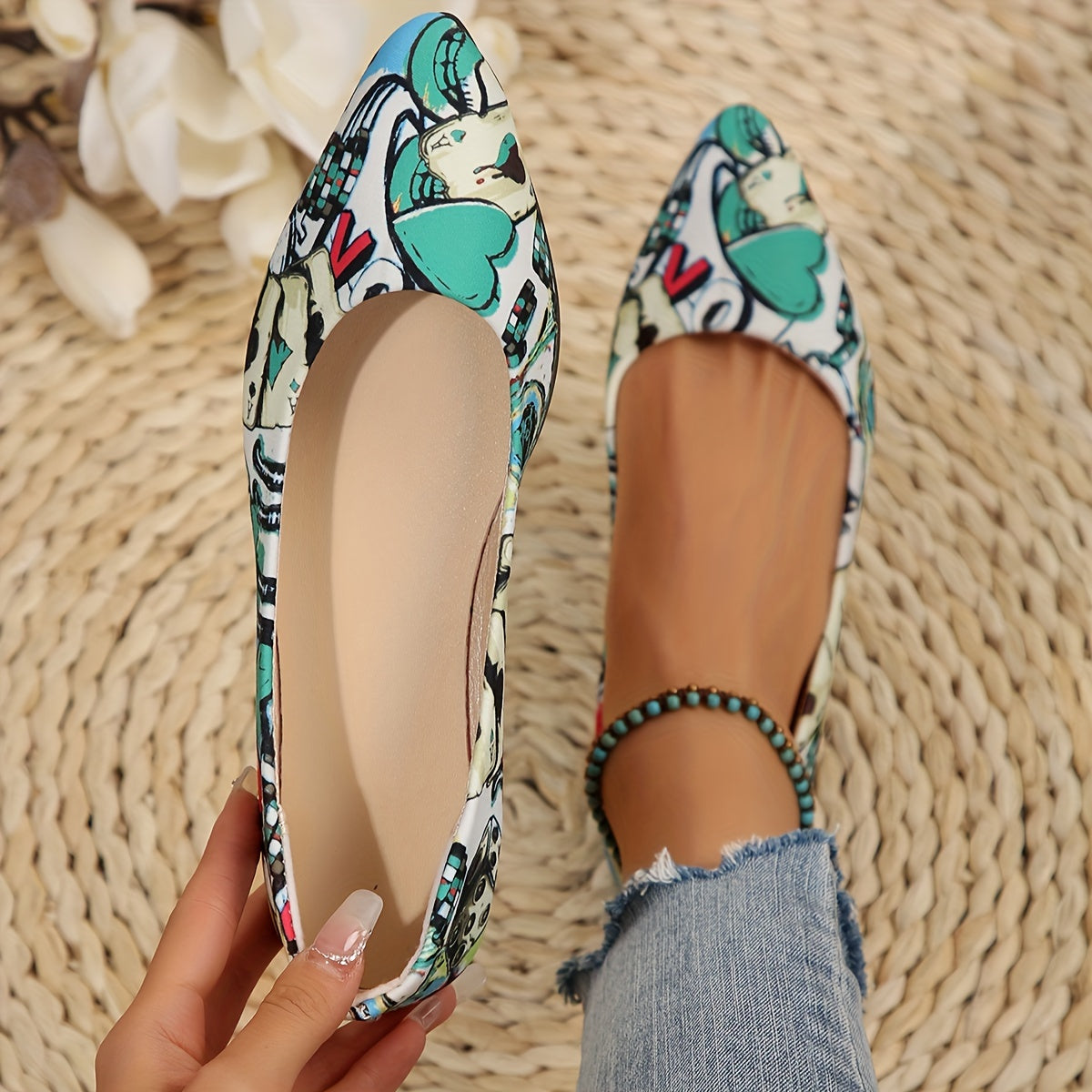 Chaussures plates , imprimé pour femme - Topdecheztop.fr