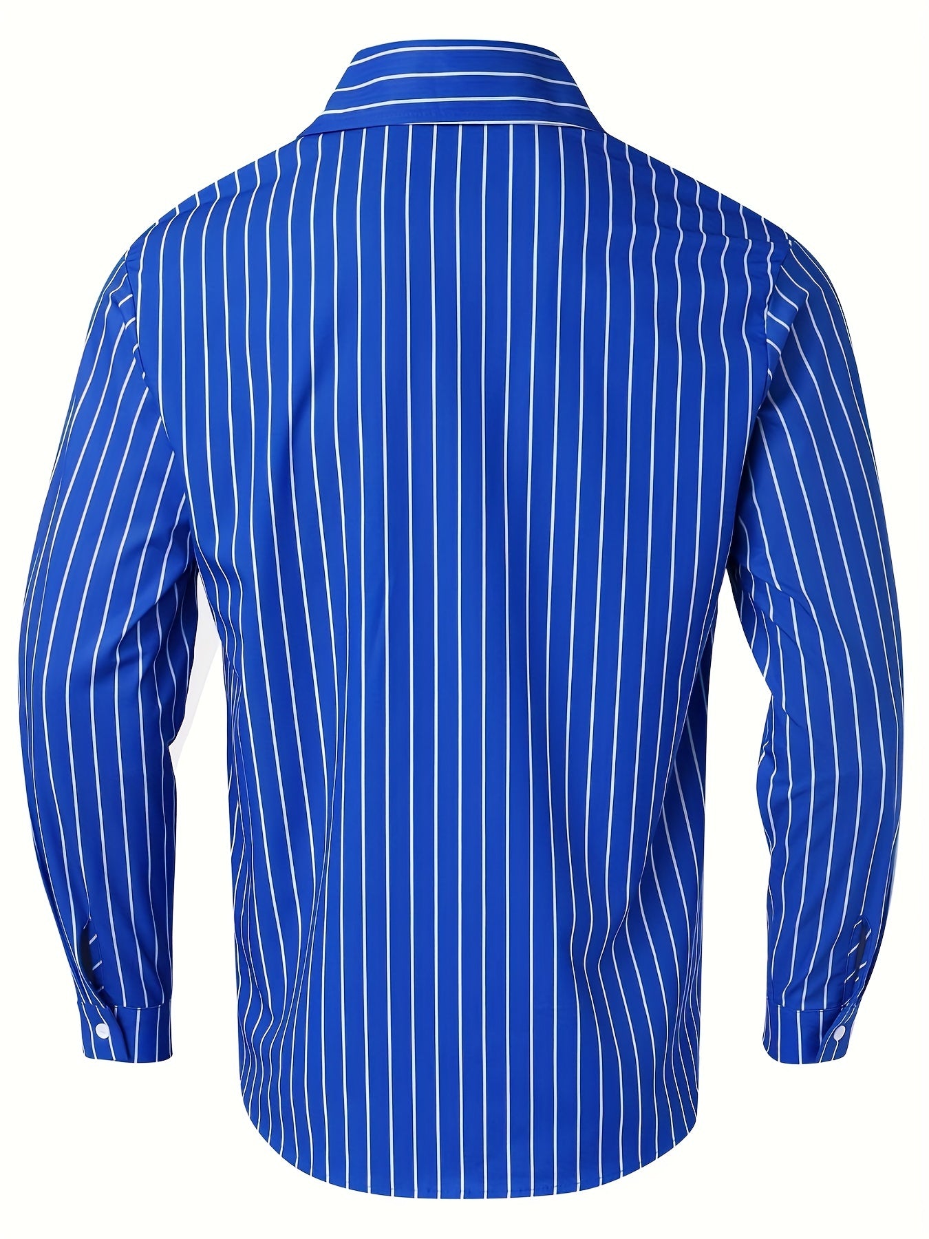 Chemise boutonnée à manches longues et rayures décontractée pour homme