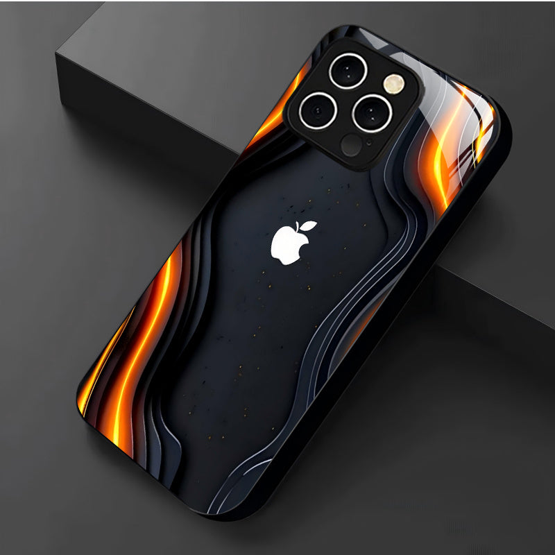 Coque en verre dépoli avec motif logo Apple