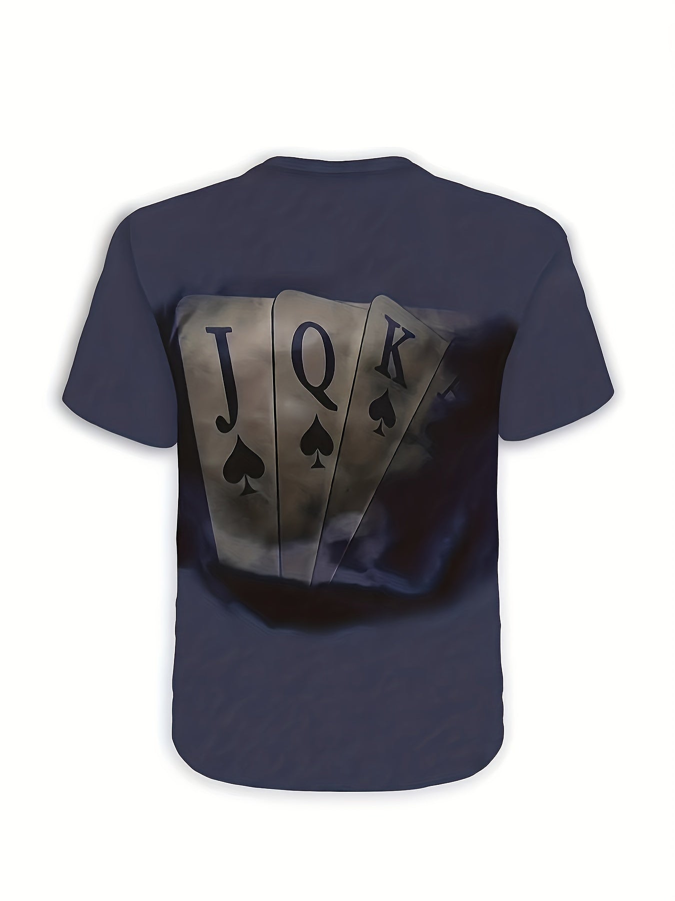 T-shirt élégant à imprimé carte, col rond, décontracté et confortable