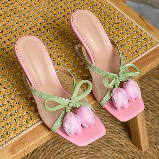 Sandales Mary Jane à bout carré et nœud pour femme - Topdecheztop.fr