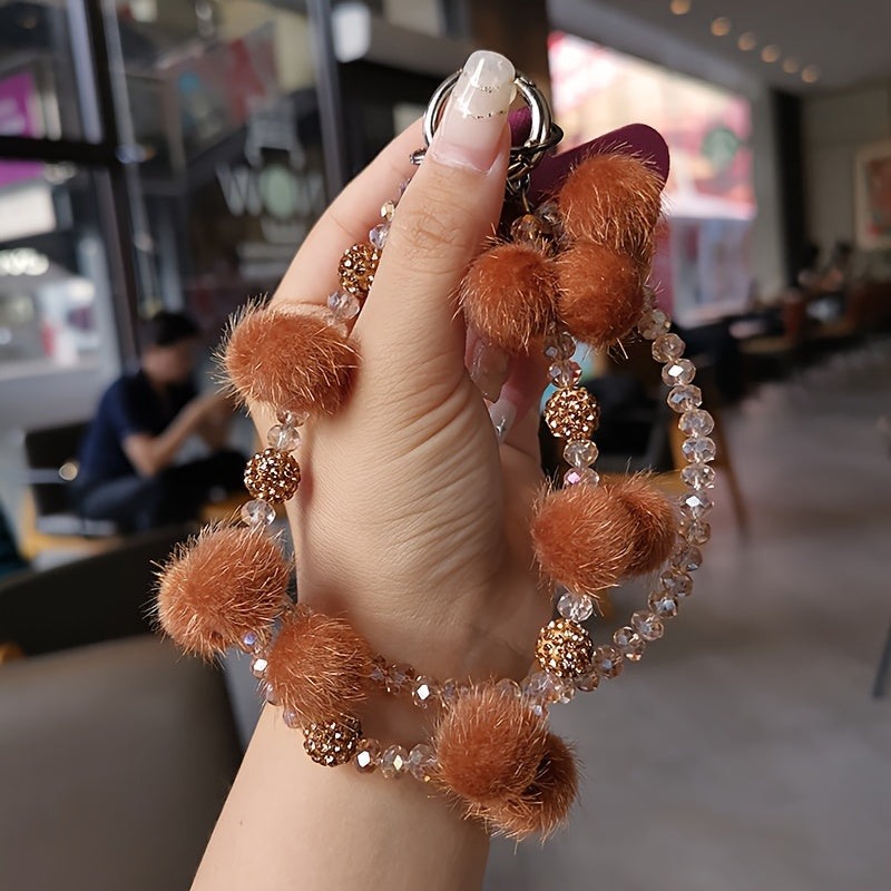Bracelet en perles de cristal et diamants, cordon pour téléphone portable - Topdecheztop.fr