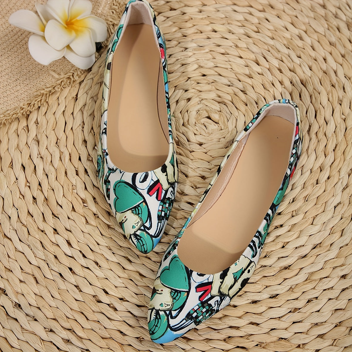 Chaussures plates , imprimé pour femme - Topdecheztop.fr