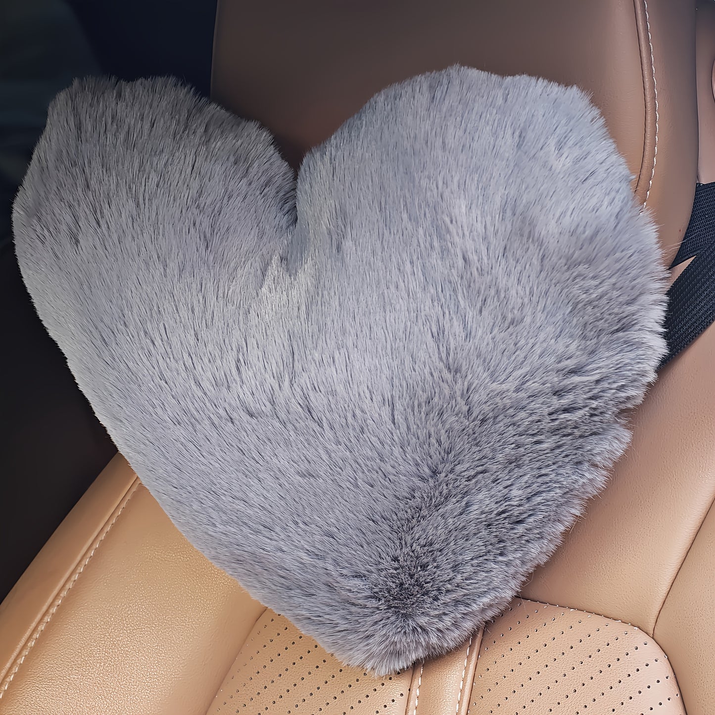 Appuie-tête de voiture (2 pièces), coussin en peluche en forme de cœur