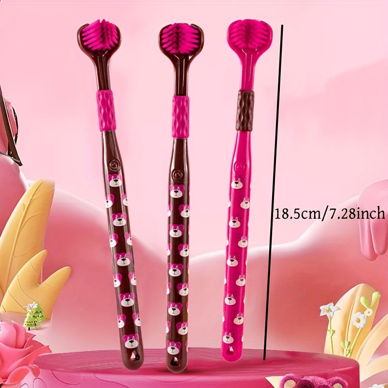 Lot de 2 brosses à dents à poils souples à 3 côtés