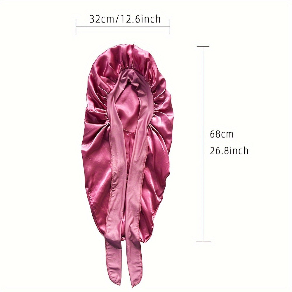 Lot de 2 bonnets de nuit extra longs en satin à nouer - Topdecheztop.fr