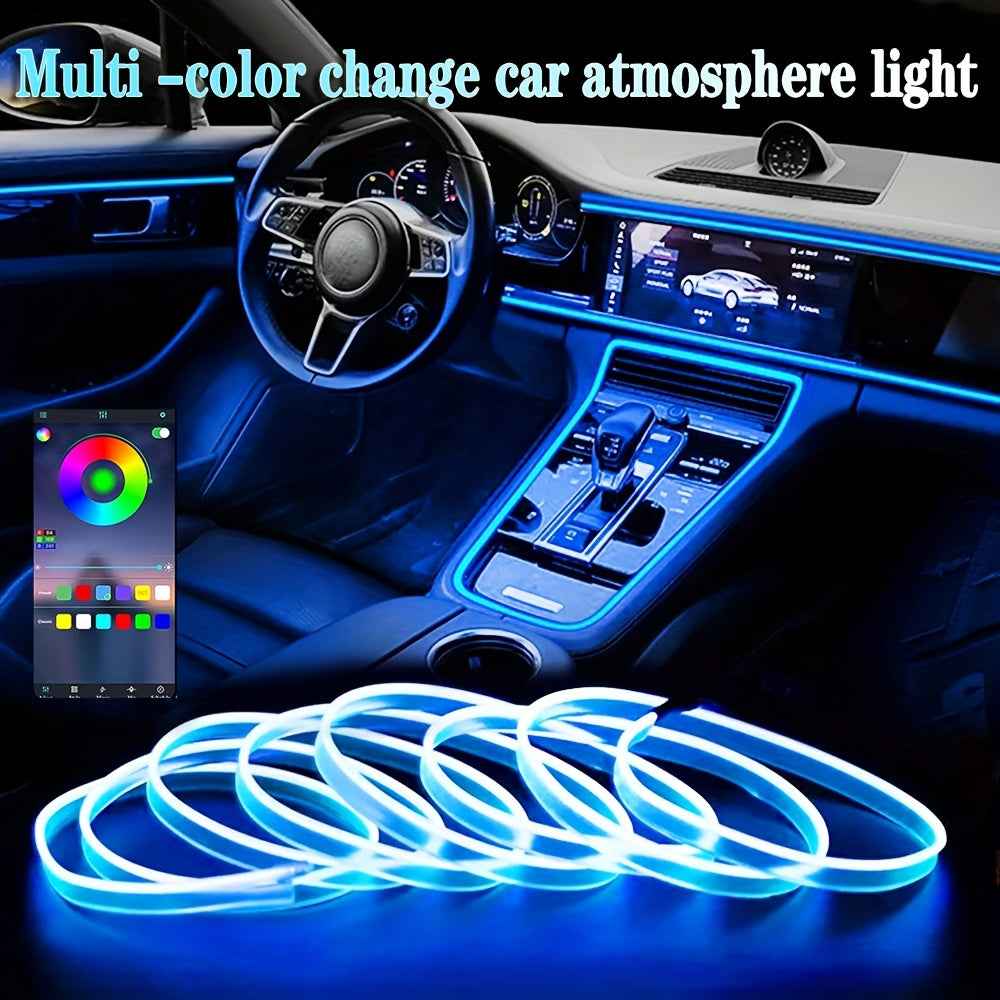 Nouvelles lumières d'ambiance LED RGB 2025 pour voiture avec synchronisation musicale par application