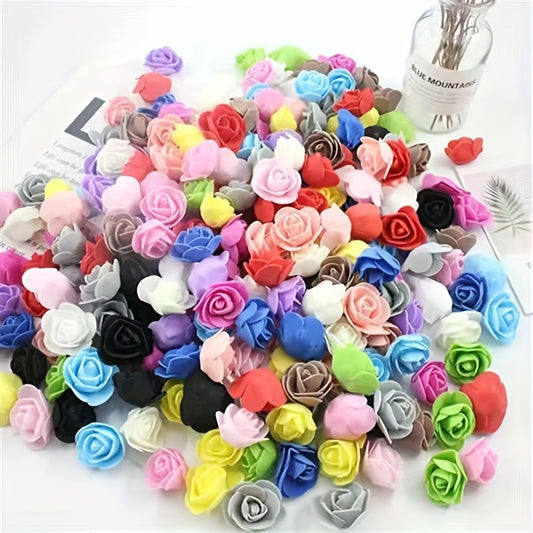 Lot de 100 roses artificielles en mousse multicolores - Topdecheztop.fr