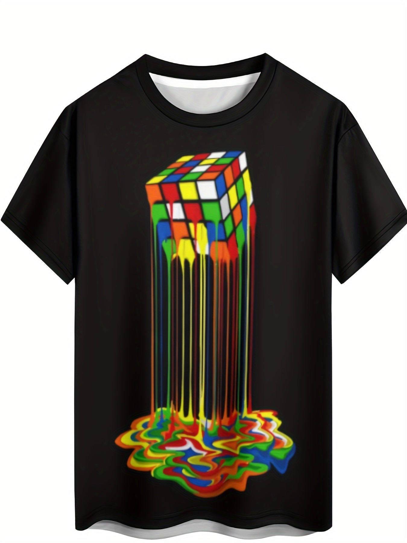 T-shirt imprimé cube 3D pour homme avec motif cube - Topdecheztop.fr