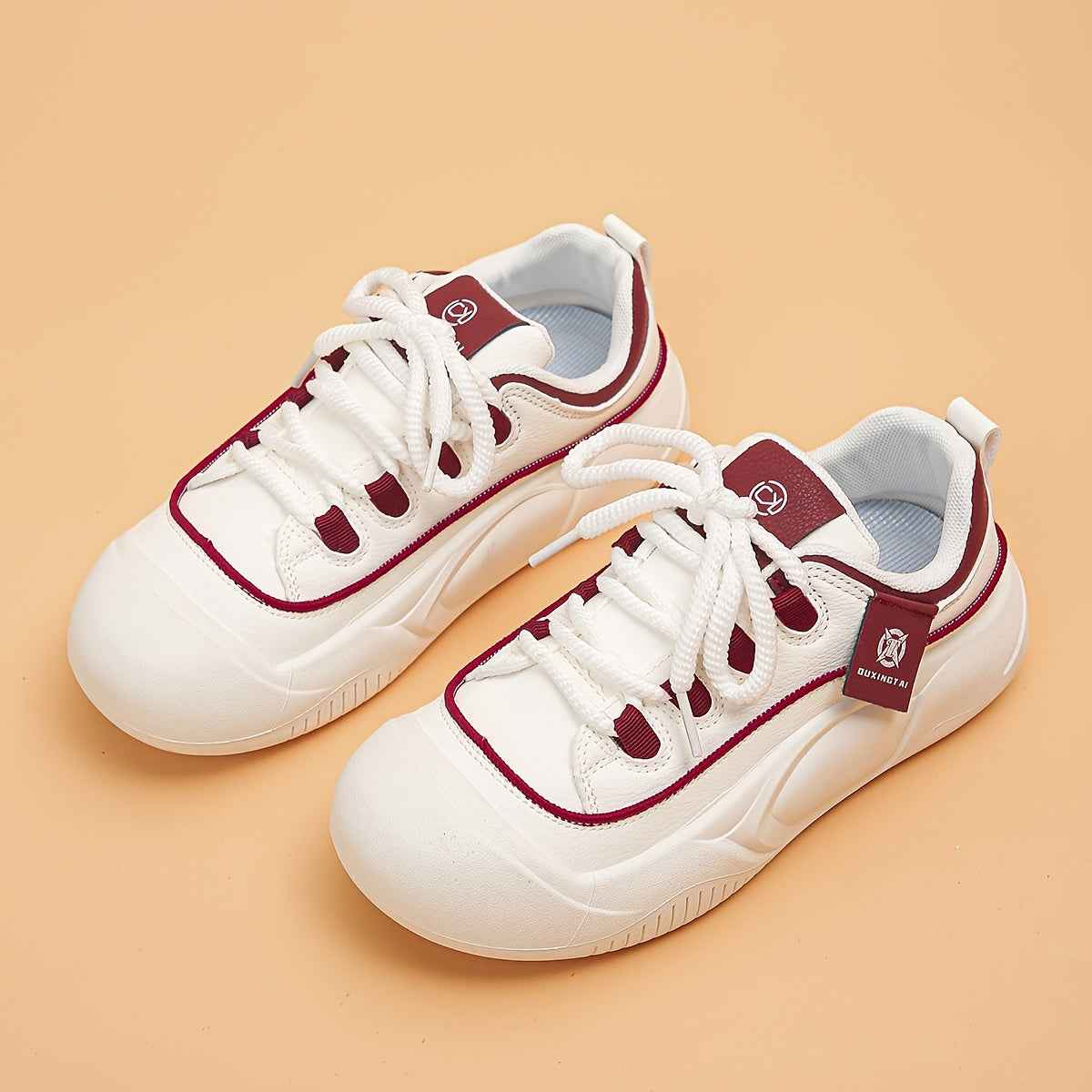 Four Seasons Trendy Ins Shoes for Women, Small Size Height Increase Shoes, Student White Shoes, Thick Sole Board Shoes for Women