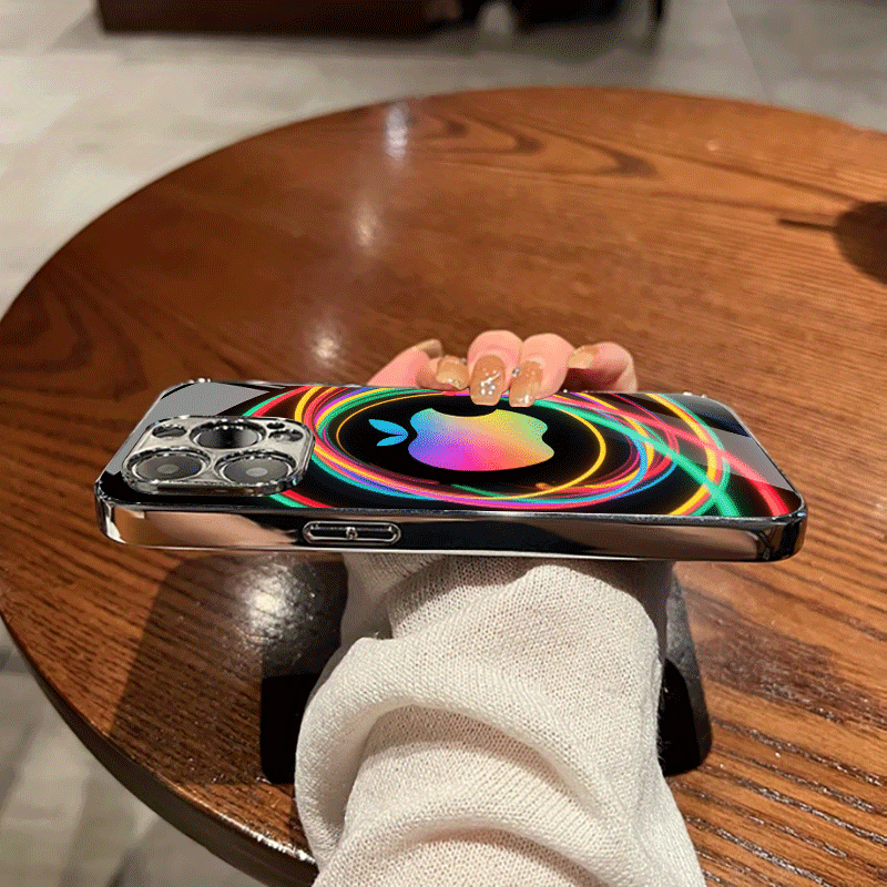 Coque de téléphone élégante et tendance en verre électrolytique fluo