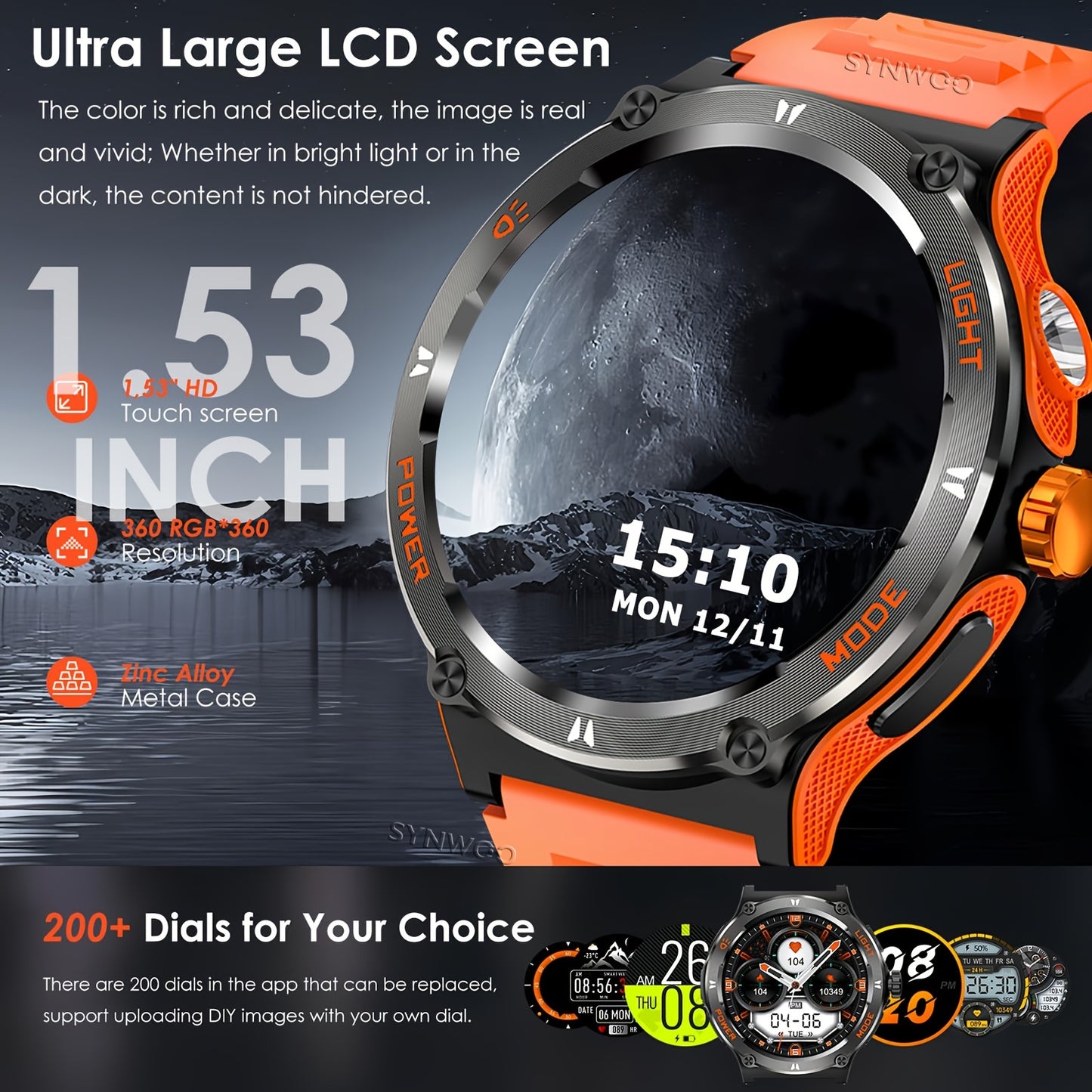 Montre connectée SYNWOO étanche IPX-8 pour hommes - Topdecheztop.fr
