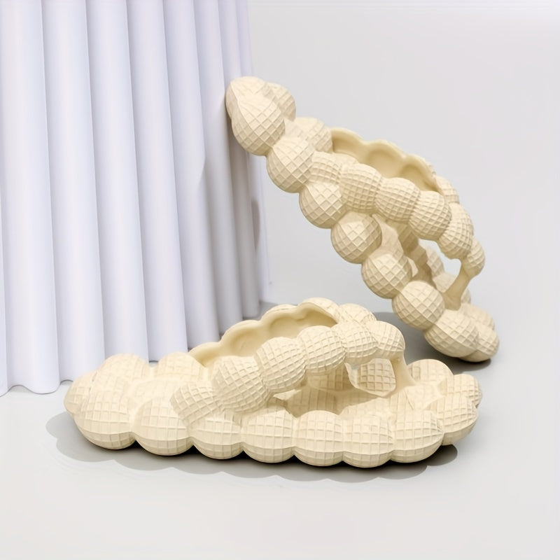 Women's Solid Color Bubble Slides, Trendy EVA Summer Flip Flops, Indoor & Outdoor Beach Slide Shoes - Topdecheztop.fr