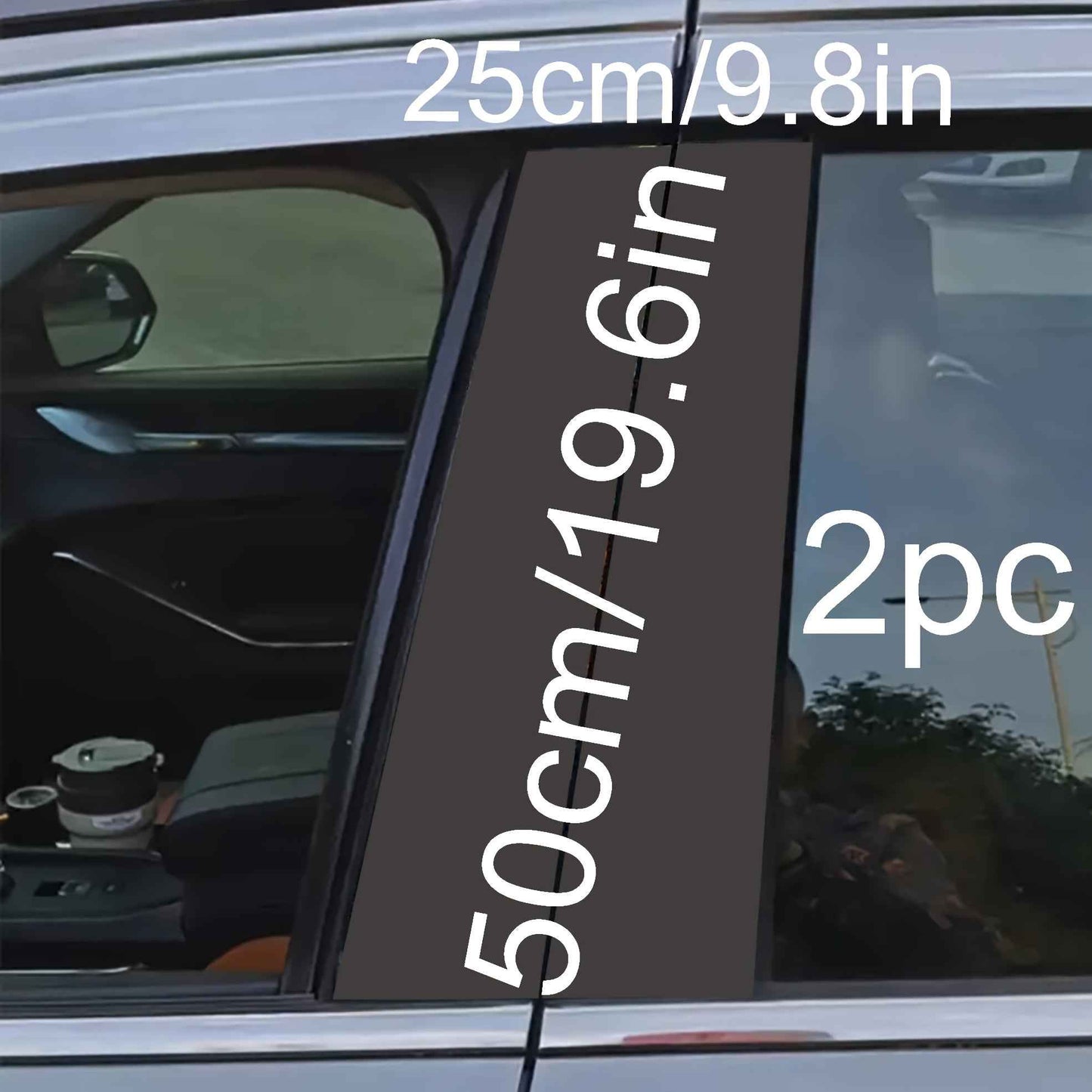 2pcs AHPAINTING Sporty Car B-Pillar Stickers - Hexagon Blue Accent Vinyl Decals, Scratch-Resistant Waterproof Self-Adhesive, Residue-Free Easy Install for Plastic/Metal/Glass/ Surfaces, Single-Use Exterior Accessories, Car De