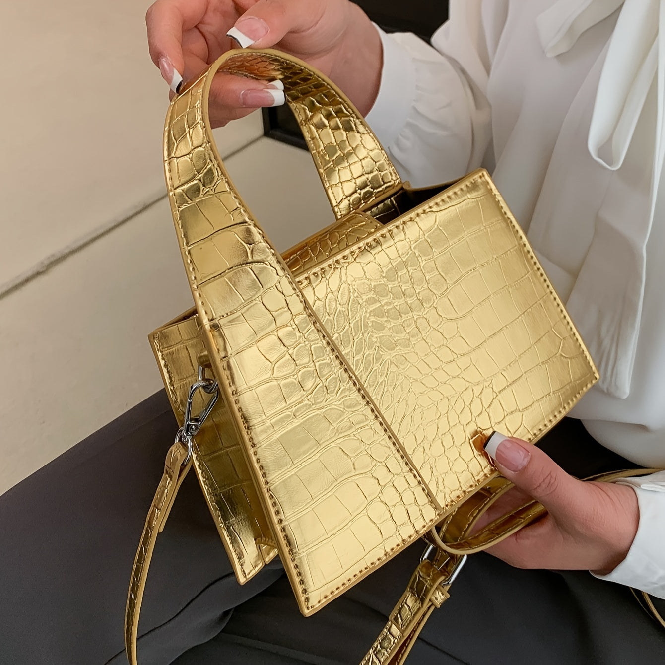 Sac à main tendance à motif crocodile - Topdecheztop.fr