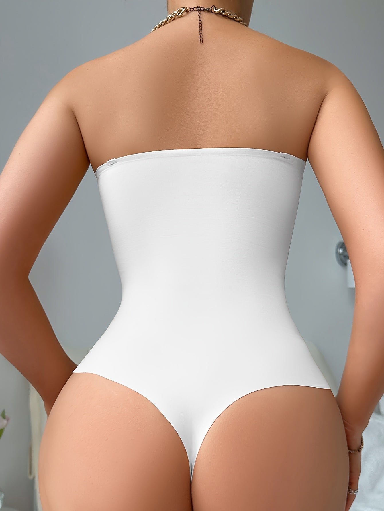 Solid Seamless Strapless Front Closure Bodysuit, Slimmer Bodyshaper, Women's Underwear & Shapewear - Topdecheztop.fr