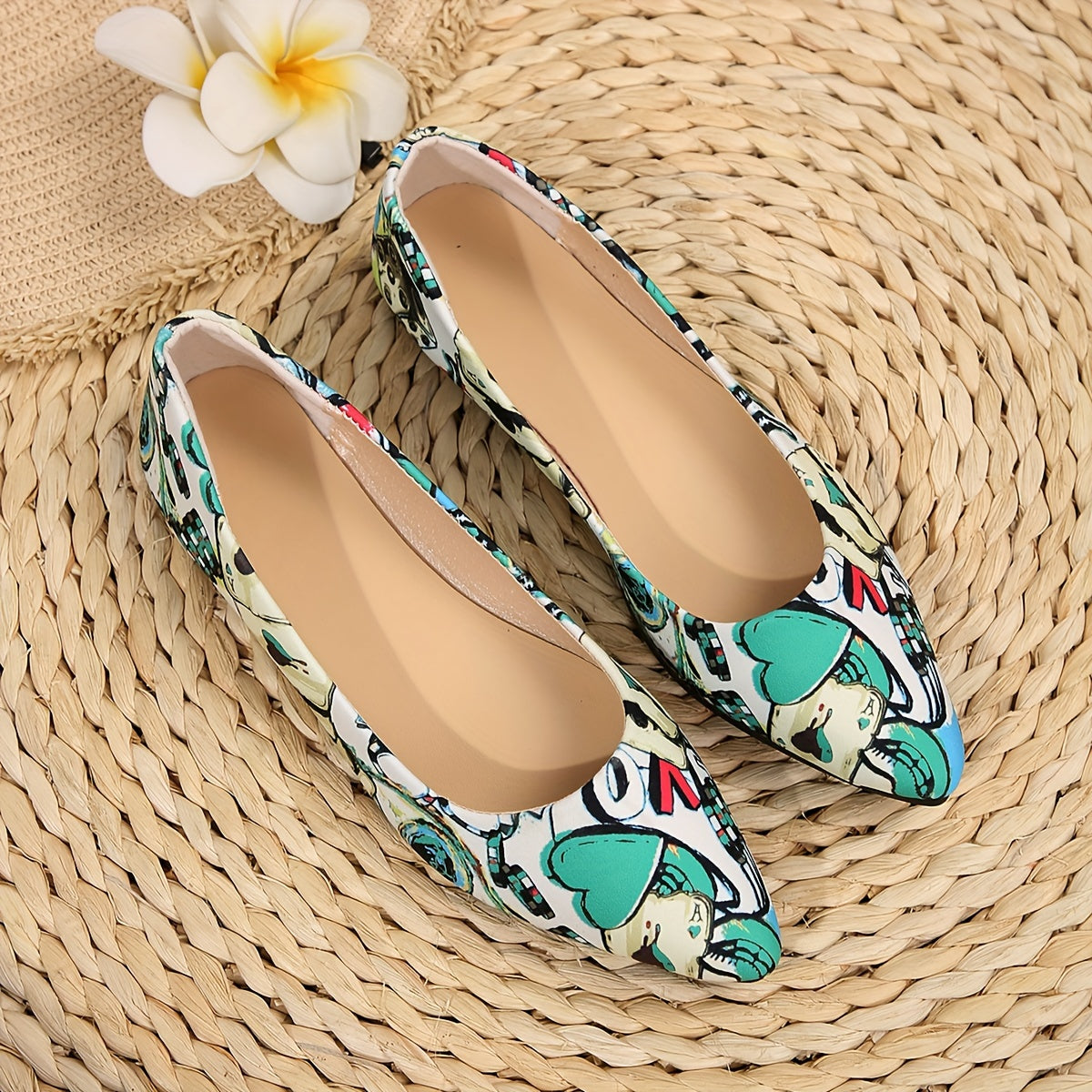 Chaussures plates , imprimé pour femme - Topdecheztop.fr