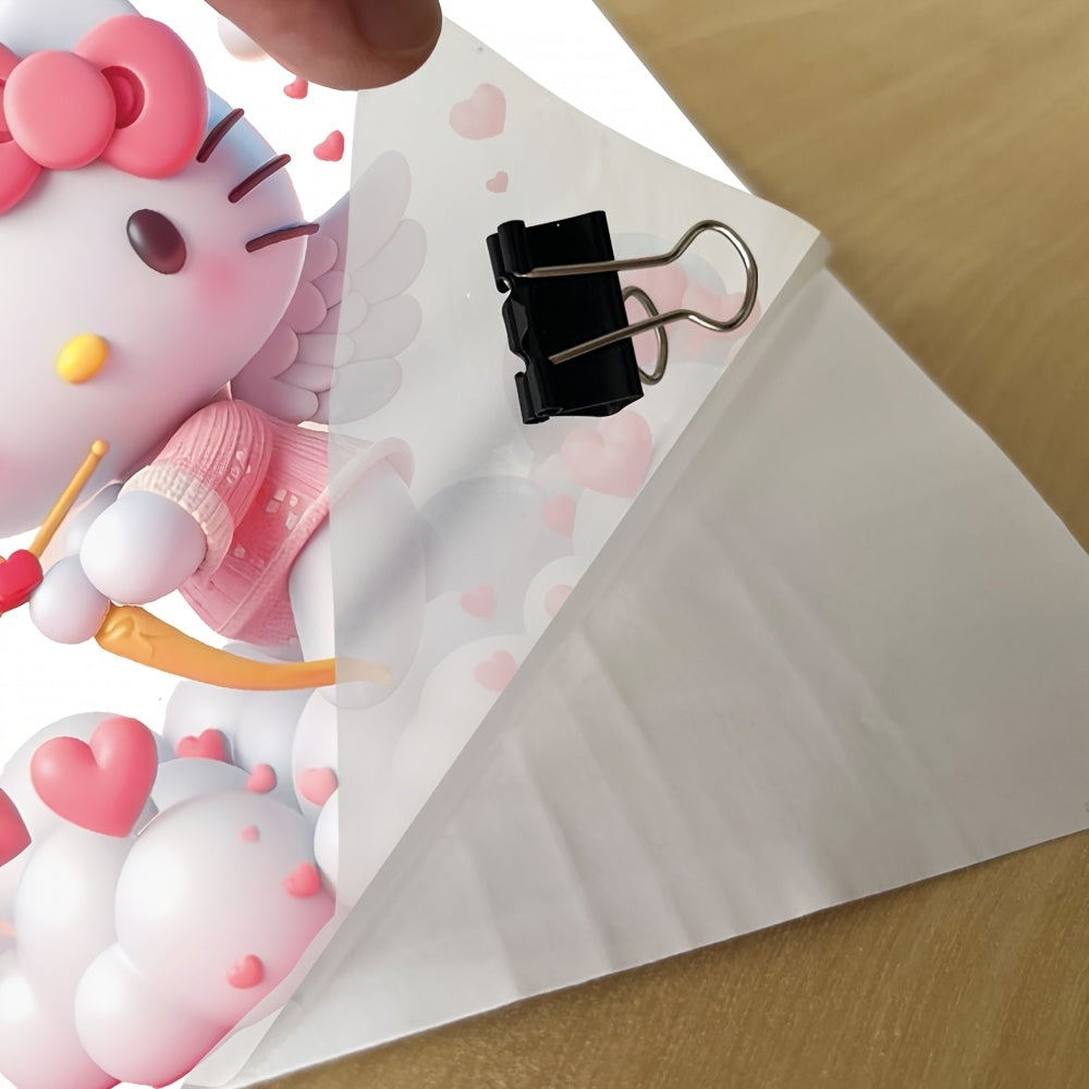 1pc Sanrio Hello Kitty Valentine's Day Toilet Sticker - Waterproof Self-Adhesive Bathroom Decal with Love Hearts & Arrows, Cute Cartoon Design for Home Decor - Topdecheztop.fr