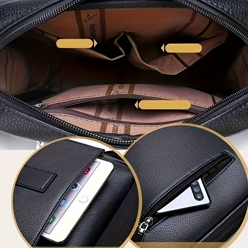 Sac à bandoulière décontracté en cuir PU pour homme, 1 pièce - Topdecheztop.fr