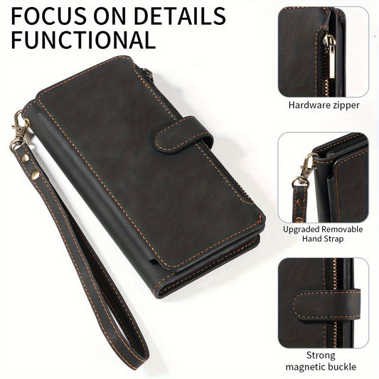 Étui portefeuille rétro en similicuir