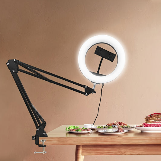 Anneau lumineux intelligent LED avec support pour téléphone et éclairage