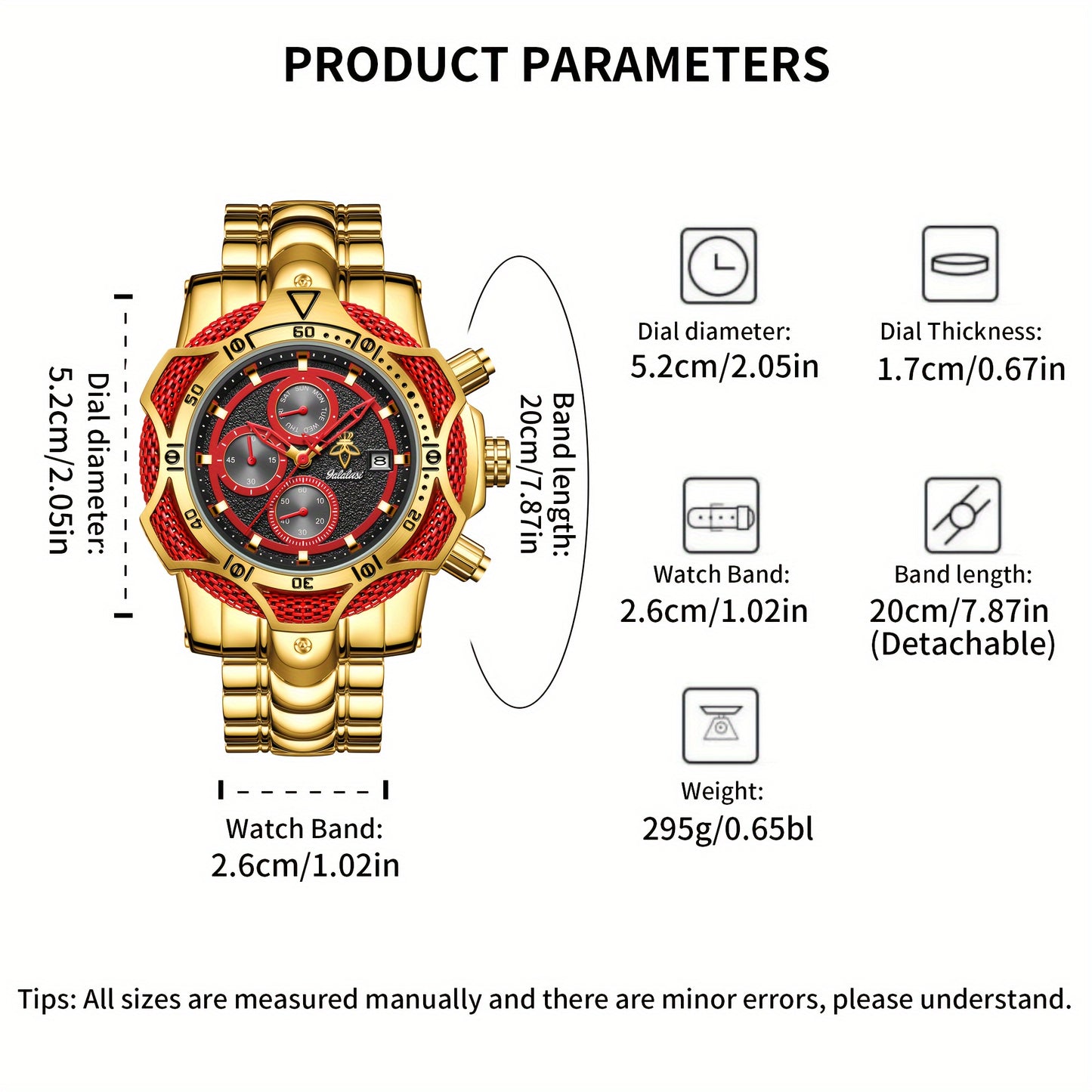 Montre à quartz de luxe YALALUSI pour homme