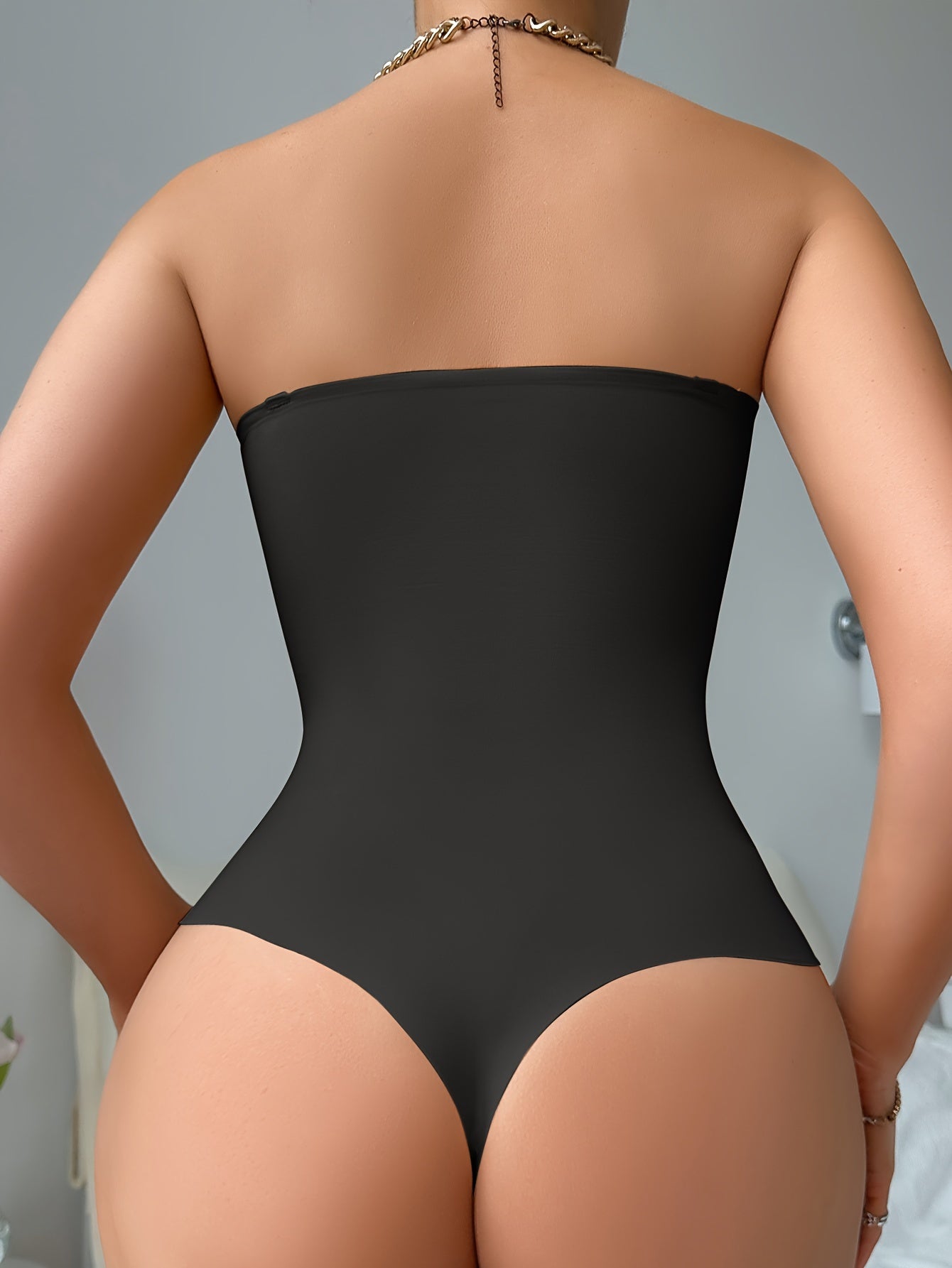 Solid Seamless Strapless Front Closure Bodysuit, Slimmer Bodyshaper, Women's Underwear & Shapewear - Topdecheztop.fr