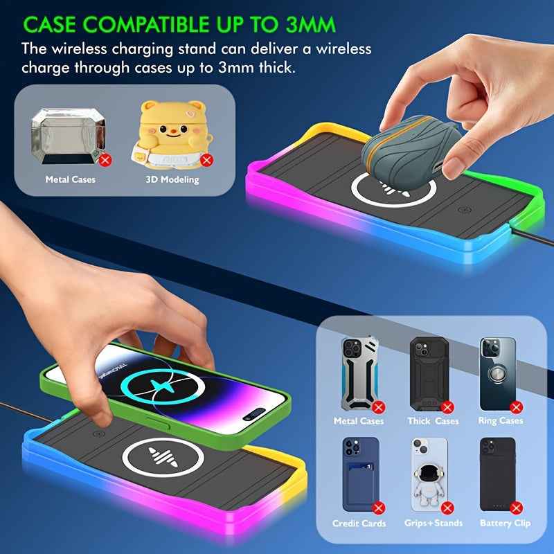 Chargeur sans fil AIREDGER 15 W RGB