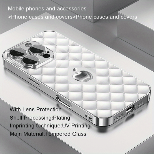 Coque de protection en verre trempé galvanisé avec motif imprimé, IPHONE - Topdecheztop.fr