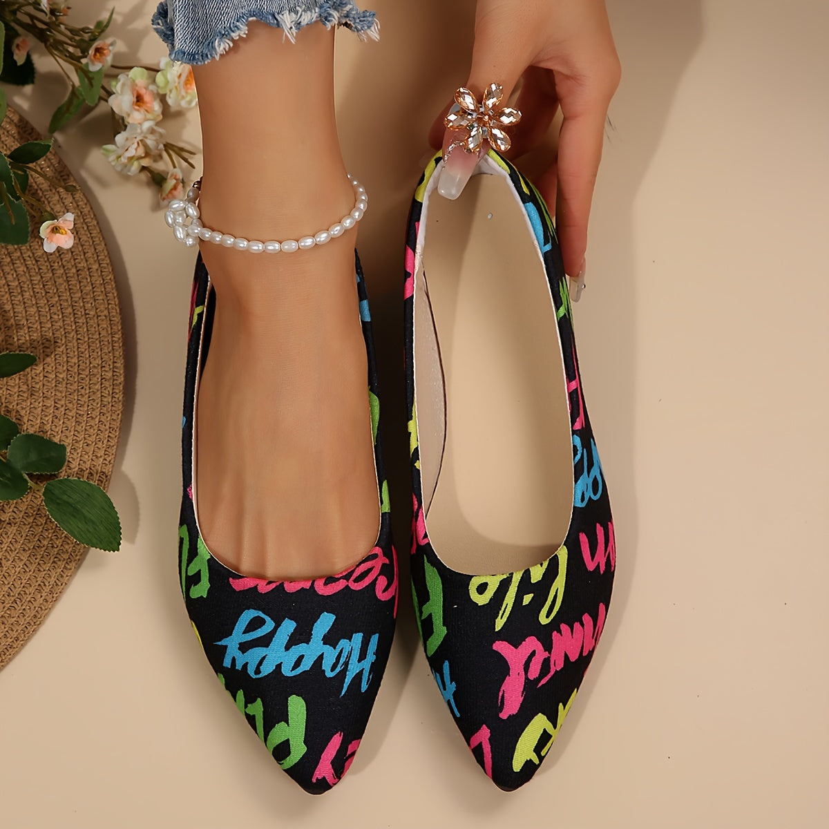 Chaussures plates , imprimé pour femme - Topdecheztop.fr