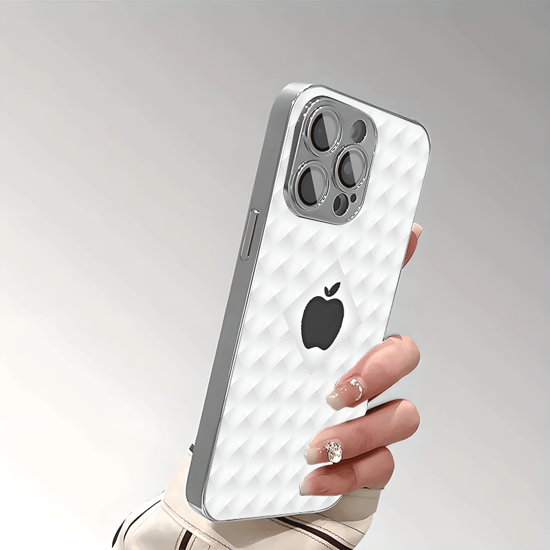 Coque rigide en verre trempé galvanisé avec motif dégradé blanc et noir - Topdecheztop.fr