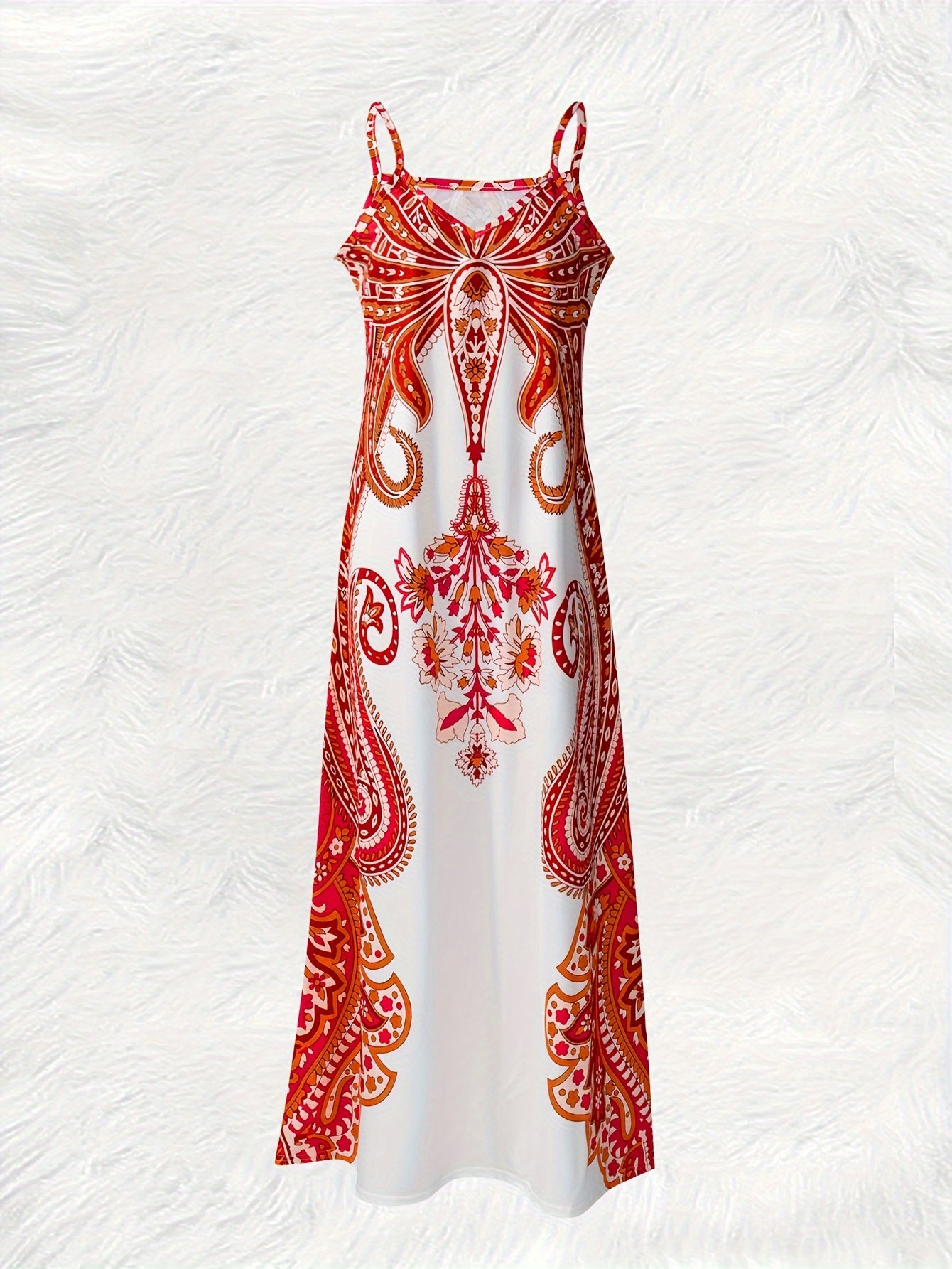 Robe camisole imprimé floral et col en V, robe décontractée sans manches - Topdecheztop.fr