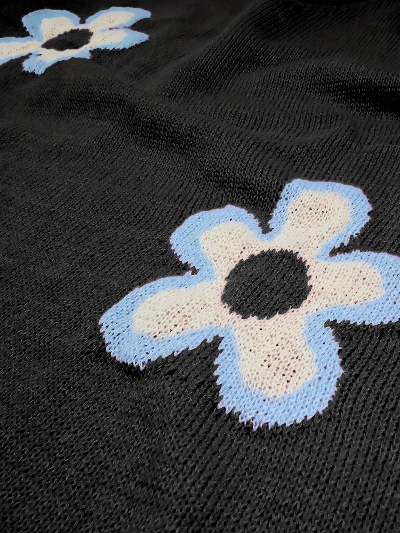 Robe en maille à motifs floraux grande taille, robe décontractée