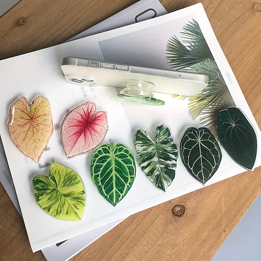Support de téléphone en forme de feuille de plante tropicale