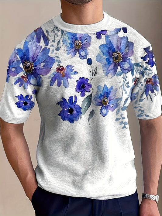 Pull en tricot à imprimé floral pour homme - Topdecheztop.fr