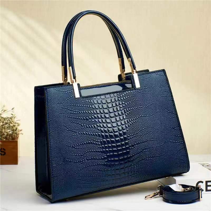 Sac à main à bandoulière motif crocodile pour femme