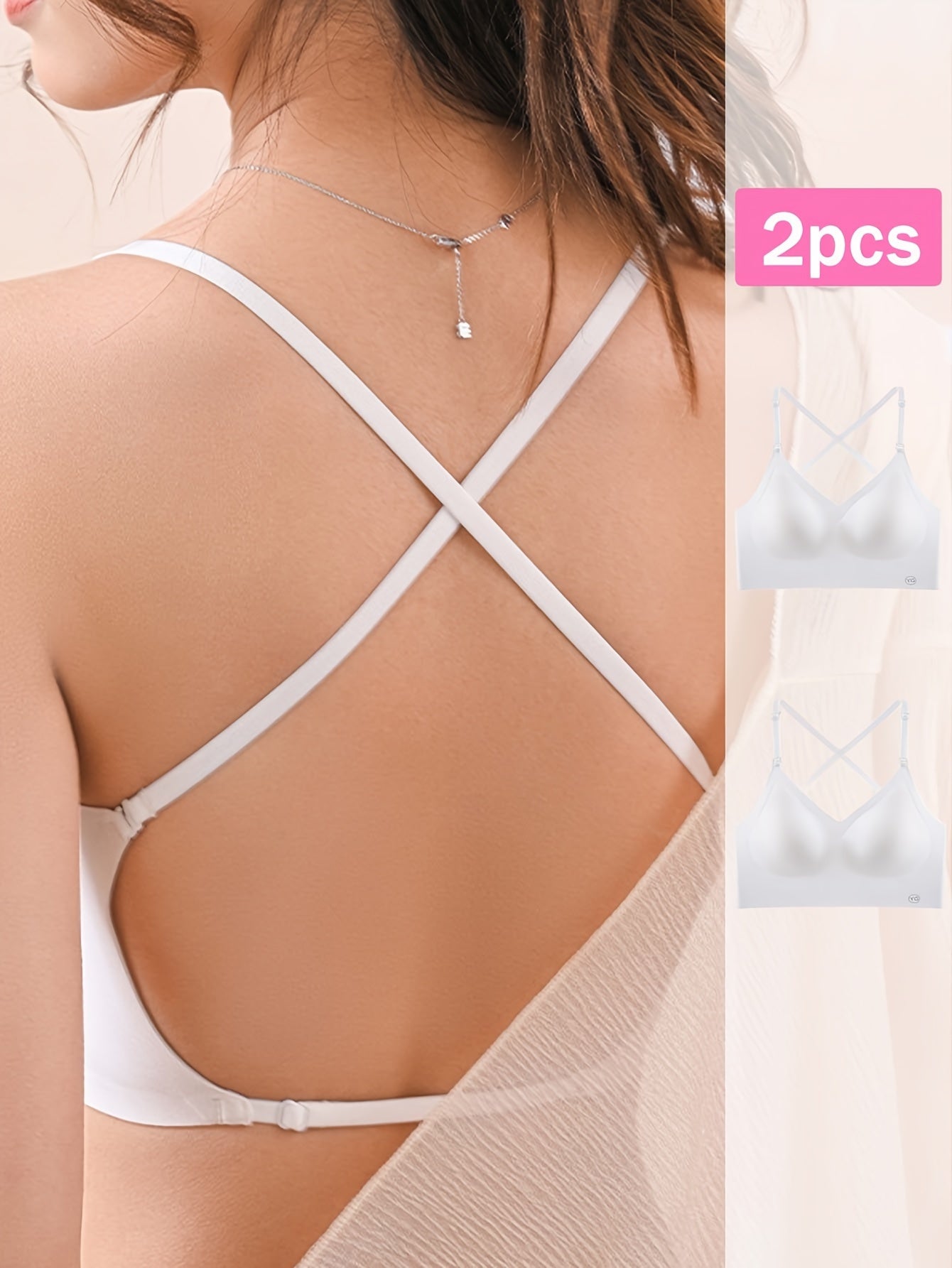 Ensemble soutien-gorge dos nu sans coutures, 2 PCS - Topdecheztop.fr