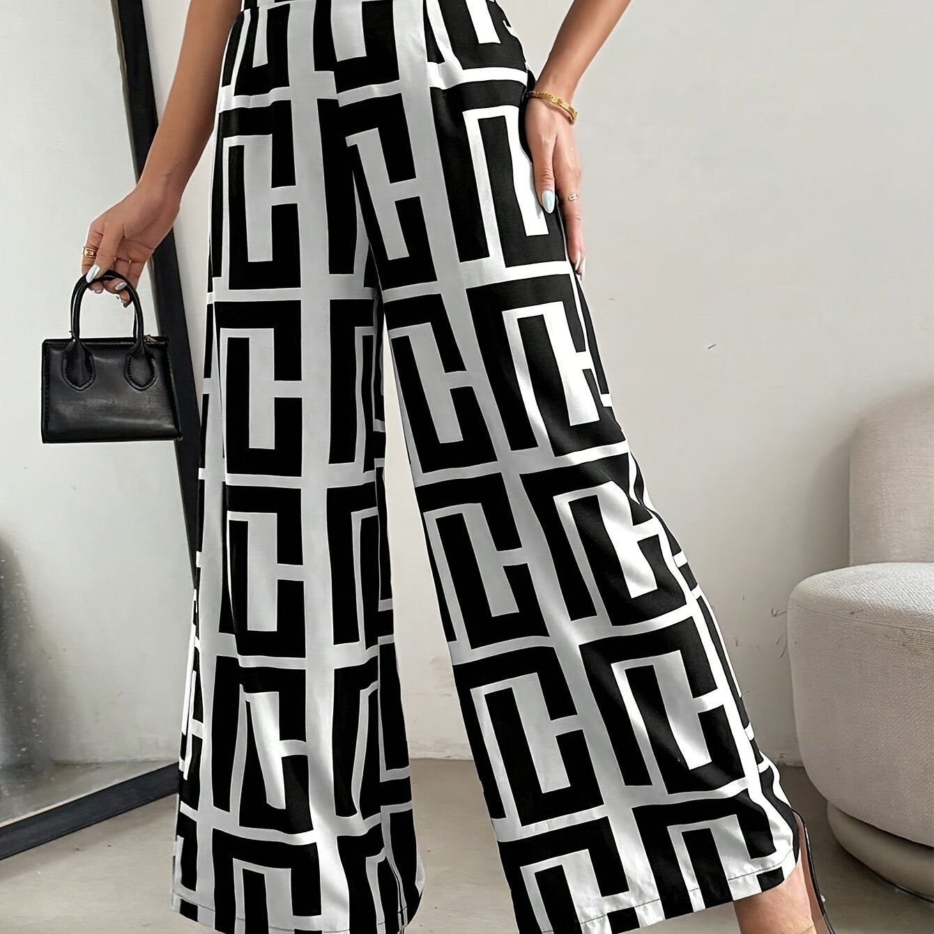 Pantalon élégant à jambes larges pour femme