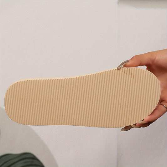 Women's Elegant Floral Flip Flops, Lightweight Flat Slip Onn Holiday Slides, Summer Beach Slides - Topdecheztop.fr