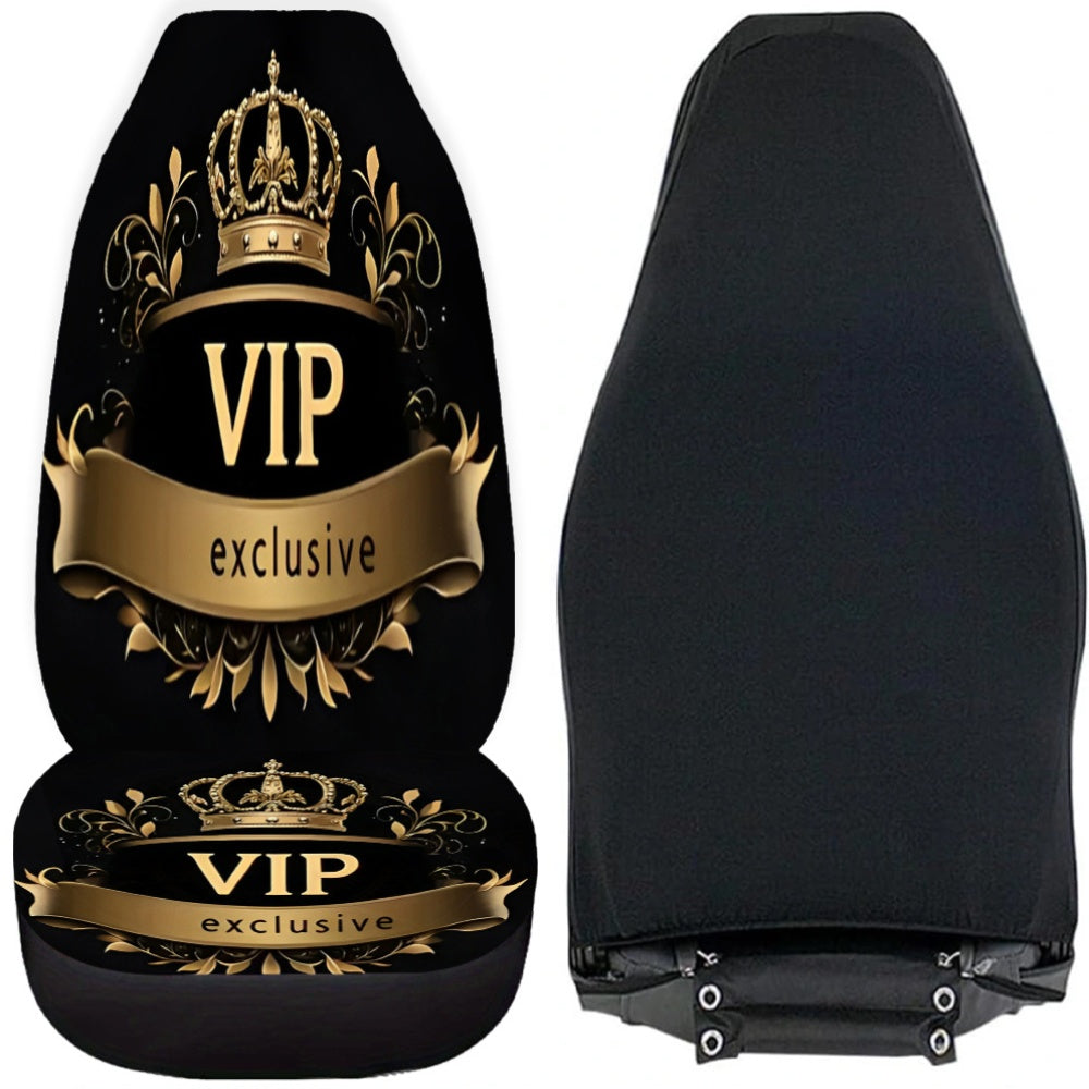 Lot de 2 housses de siège auto VIP exclusives à imprimé couronne