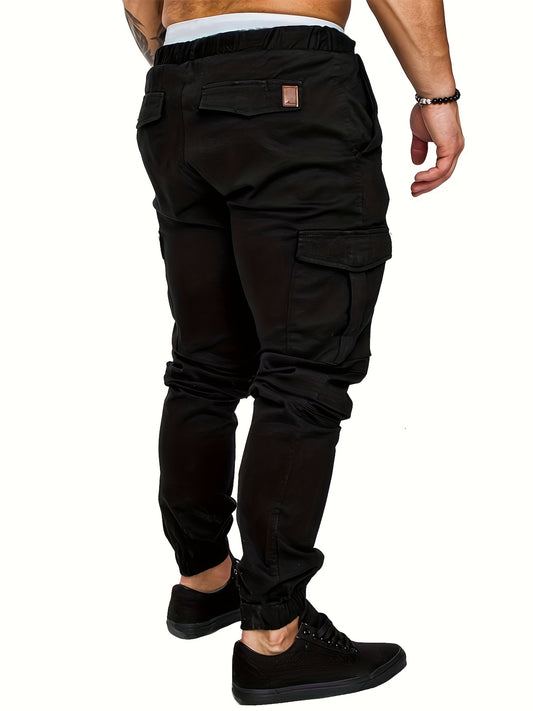 Pantalon cargo robuste pour homme avec design multi-poches, taille réglable