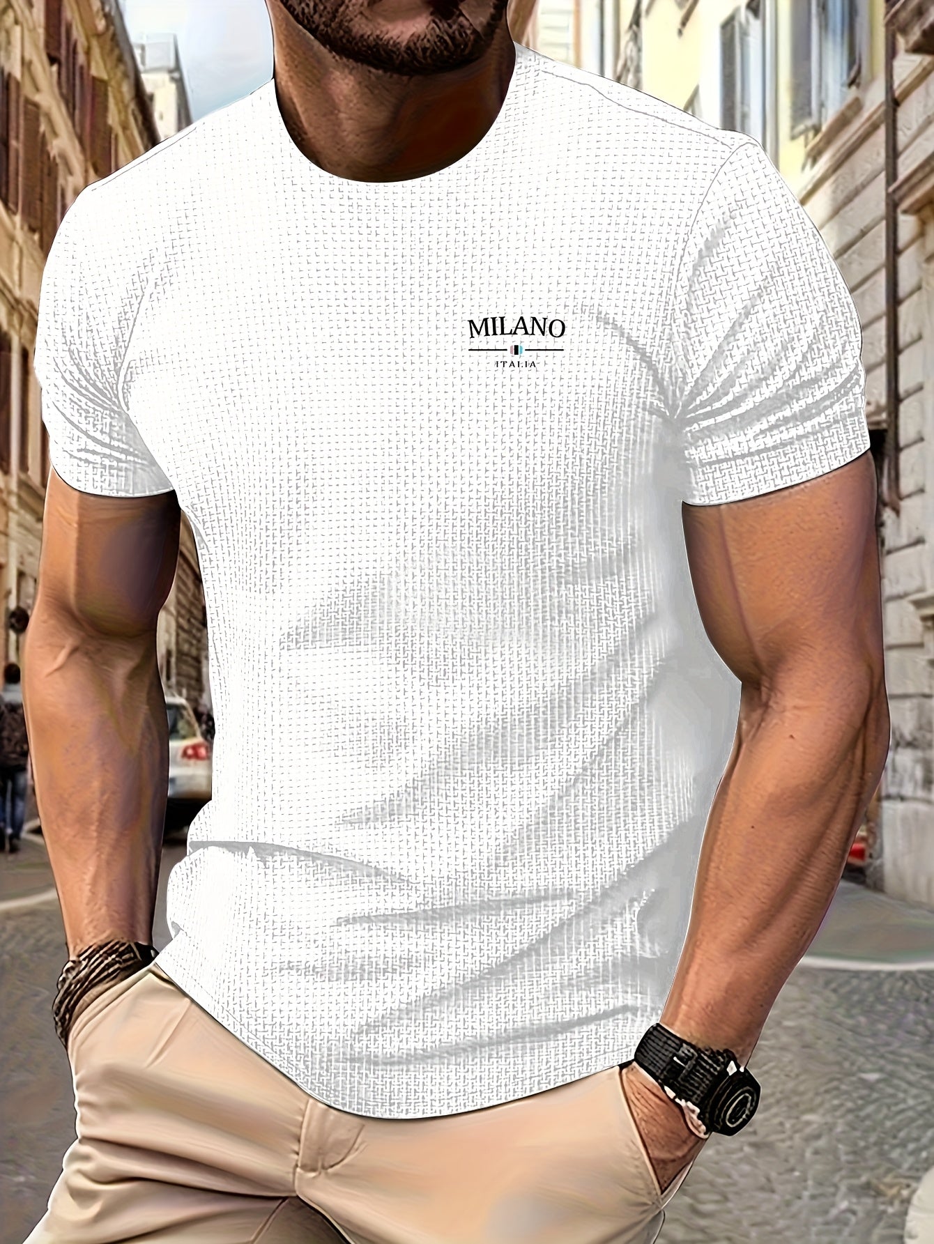 T-shirt à manches courtes et col ras du cou pour homme - Topdecheztop.fr