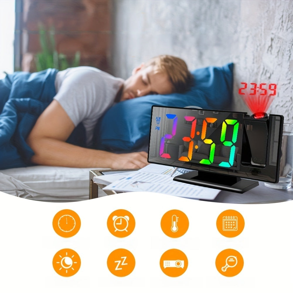 1 réveil NieNie rotatif à 180° avec projection et surface miroir, affichage LED - Topdecheztop.fr