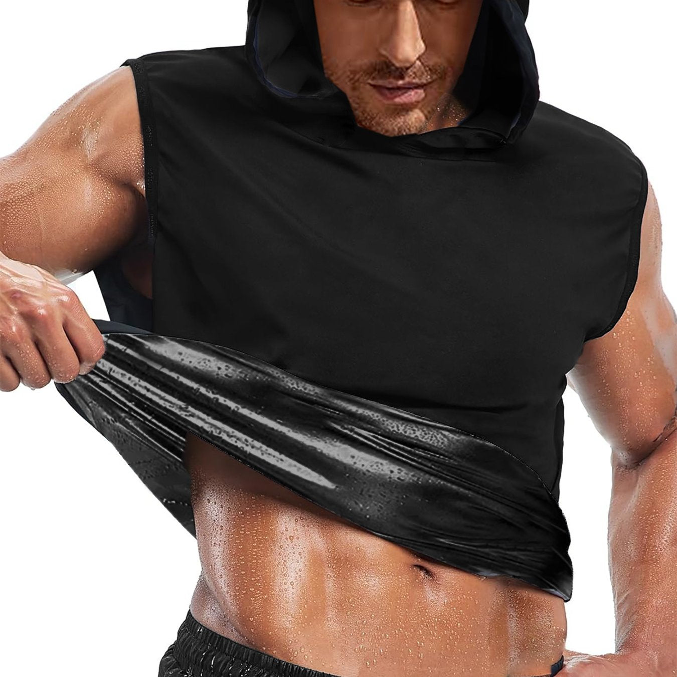 2025 UPGRADED Men'S Hooded Sweatshirt Vest - Heat Trapping Pullover for Gym & Exercise - Compression Top with Adjustable Straps, Ideal for Sauna & Cold Weather - Gift for Father or Boyfriend, Gym Wear | Adjustable Strap Vest - Topdecheztop.fr