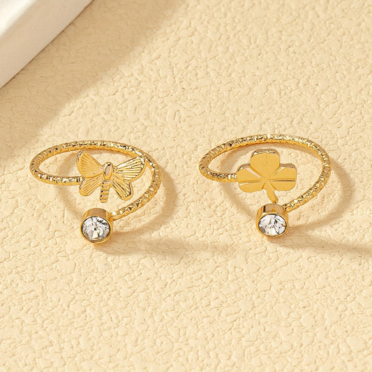 Lot de 2 bagues plaqué or - Topdecheztop.fr