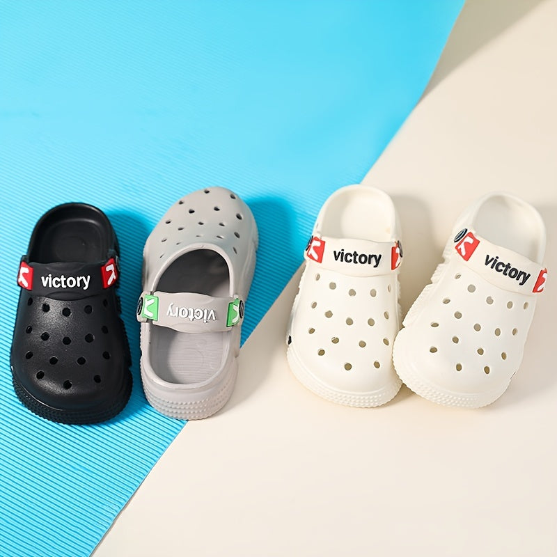 Victory Youngsters' Breathable Clogs - Comfortable, Non-Slip EVA Sandals for Boys & Girls, Durable for Indoor/Outdoor Use, All-Season Footwear in Black, Gray, White, Indoor Outdoor Clogs|Slipon Clogs|Durable Youngsters's Sand - Topdecheztop.fr