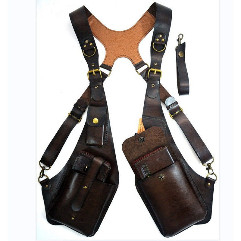 Sac à bandoulière rétro en cuir pour homme